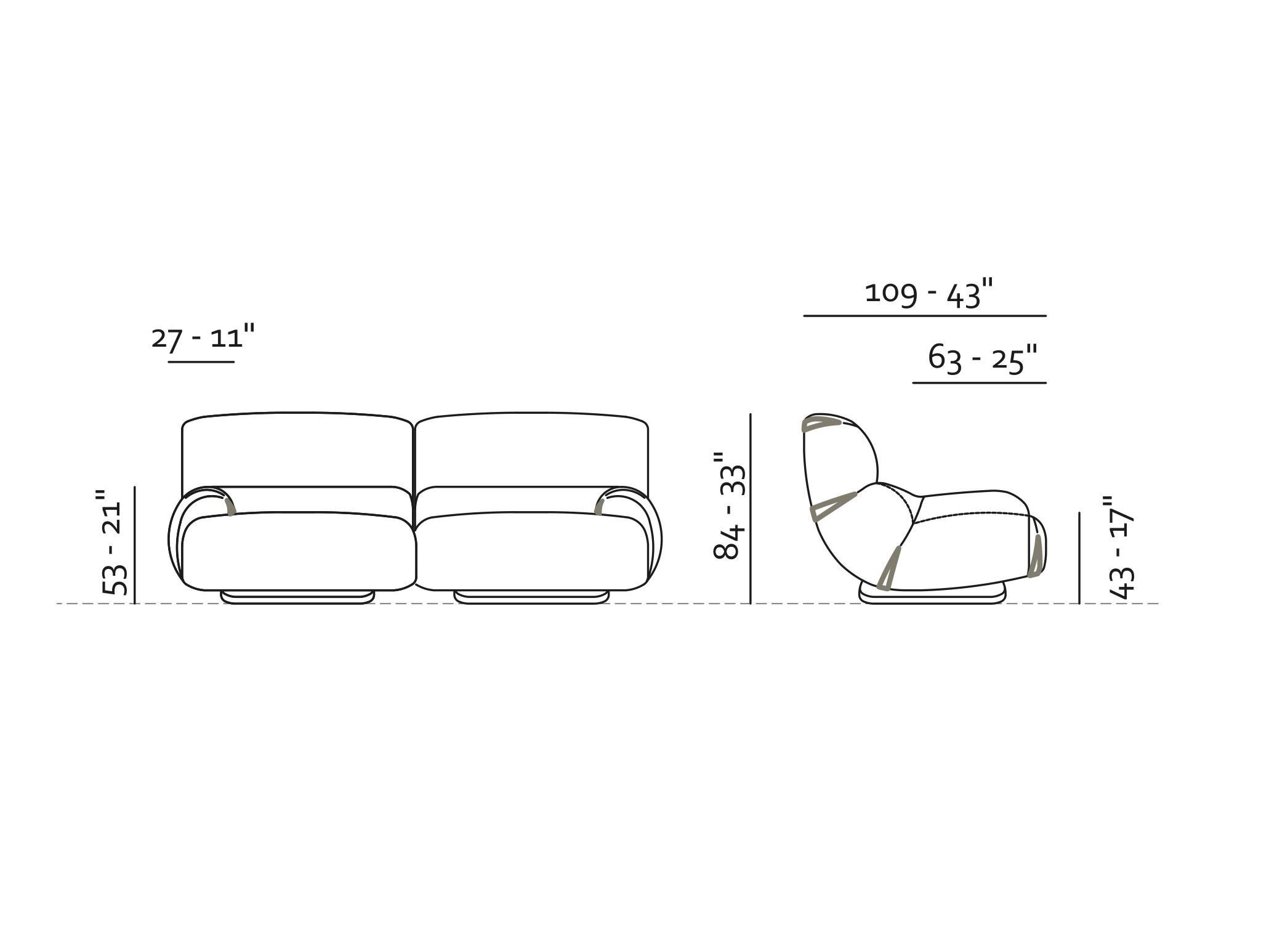 Модульный тканевый диван Max Divani Swing ARCH-00018793 - Вид №4