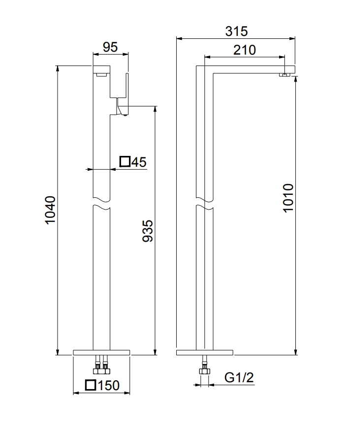 PE832101560 Cмеситель для раковины , черный матовый Webert Pegaso - Вид №1