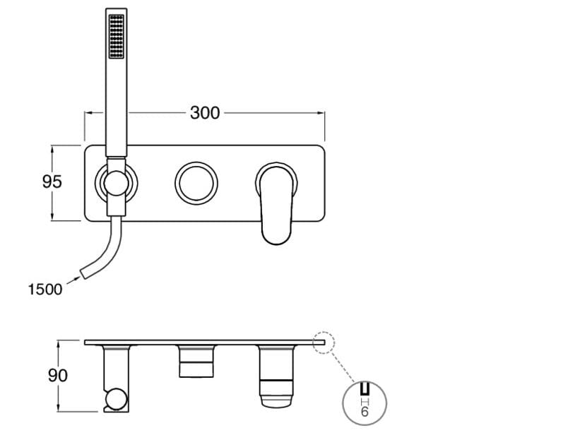 Однорычажный смеситель для душа / ванны с 3 отверстиями и ручным душем CRISTINA Rubinetterie бочка ARCH-00133223 - Вид №2