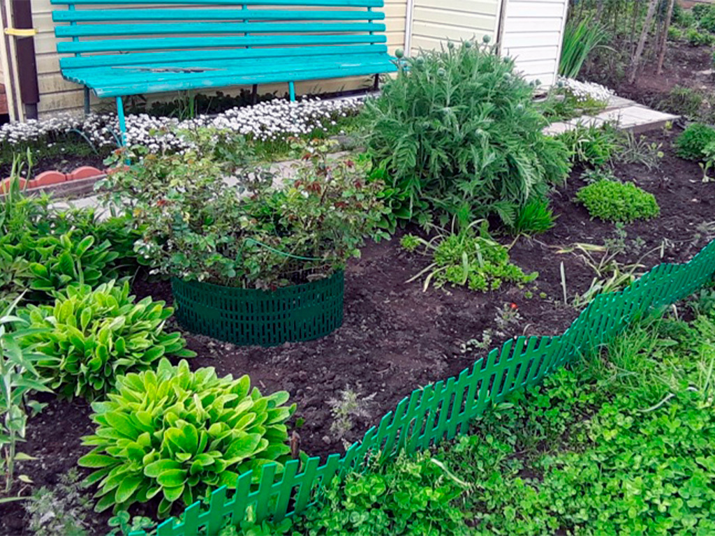 Защитно-декоративное ограждение, цвет зелёный 4 шт ГеоПластБорд GPBST-185 - Вид №7