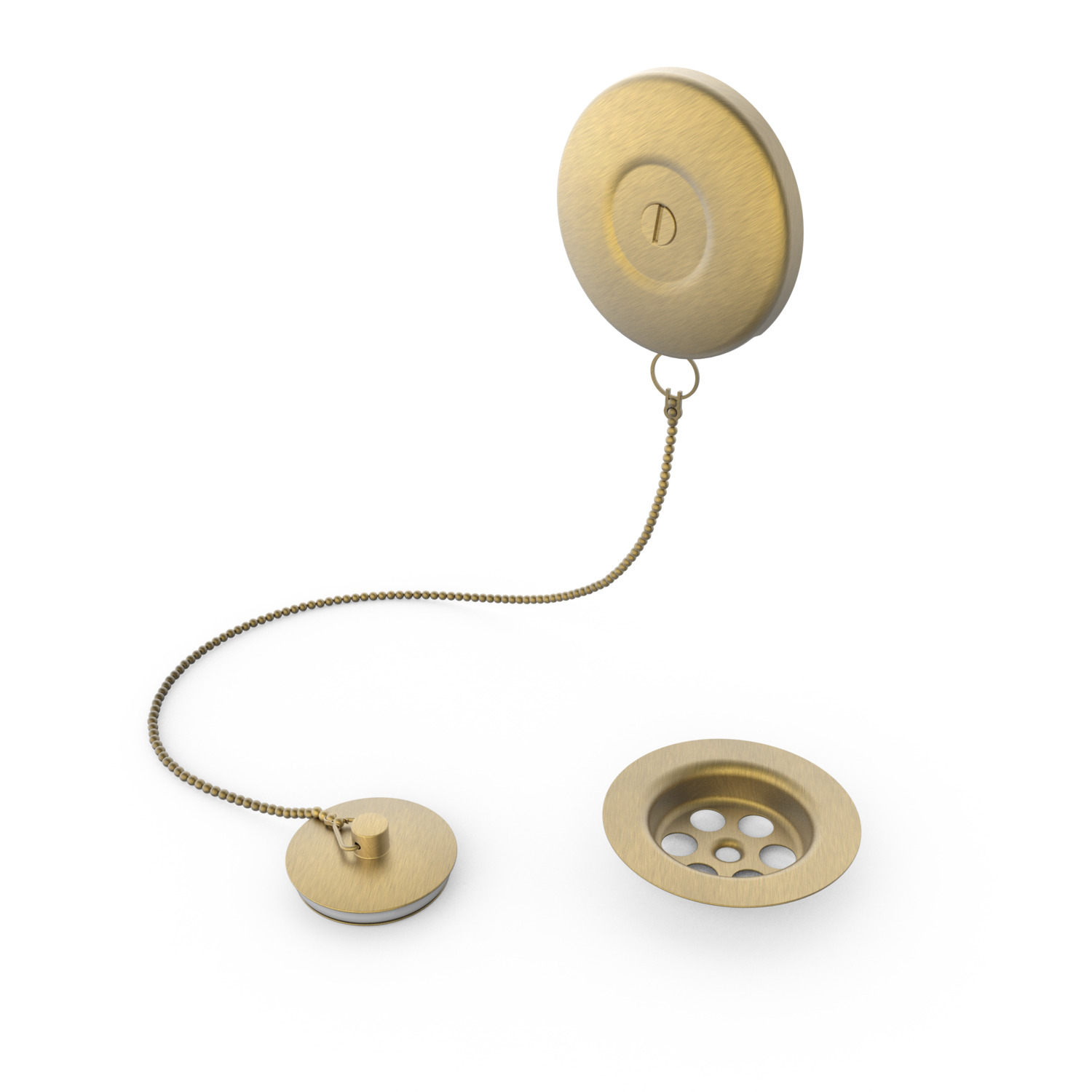 Плоский сливной кожух с цепочкой и крышкой для умывальника, биде и раковины-03474501LM TRES 