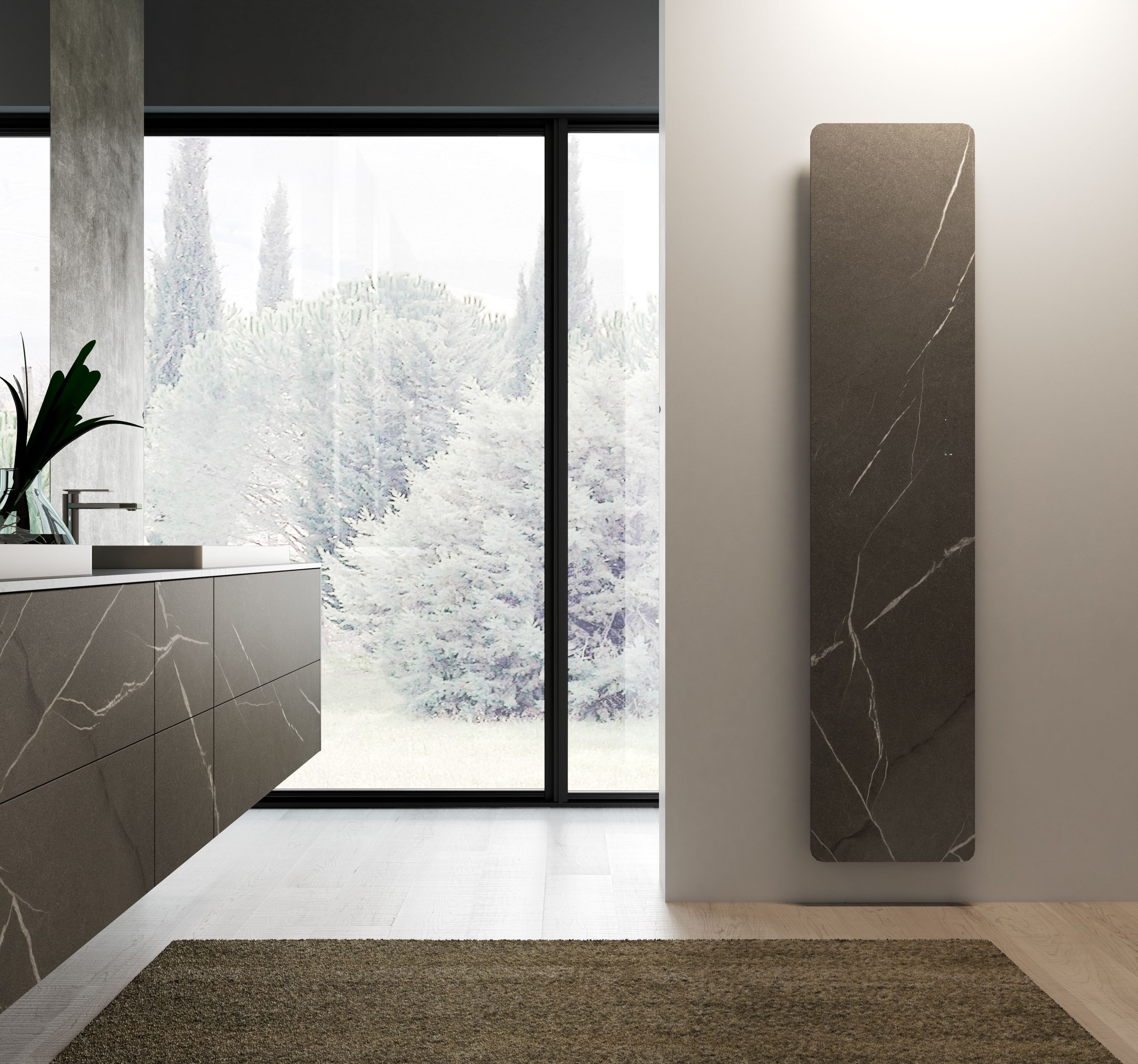 Настенный стеклянный электрический полотенцесушитель DISENIA Гелиос ARCH-00017032 - Вид №5