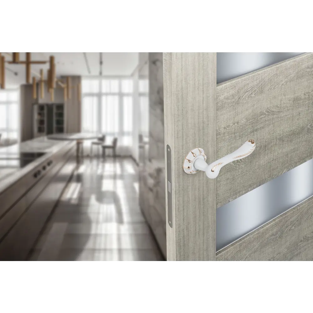 EDSON Дверные ручки EDS-52H-R3 в элегантном бело-золотом исполнении 85170503 STLM-0059400 - Вид №6