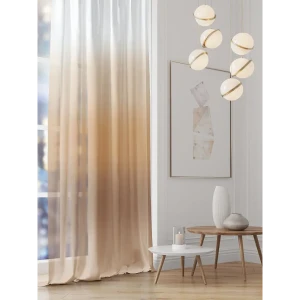 91488278 Тюль на шторной ленте At Home Лофирон 150x280 см цвет бежевый STLM-1050670