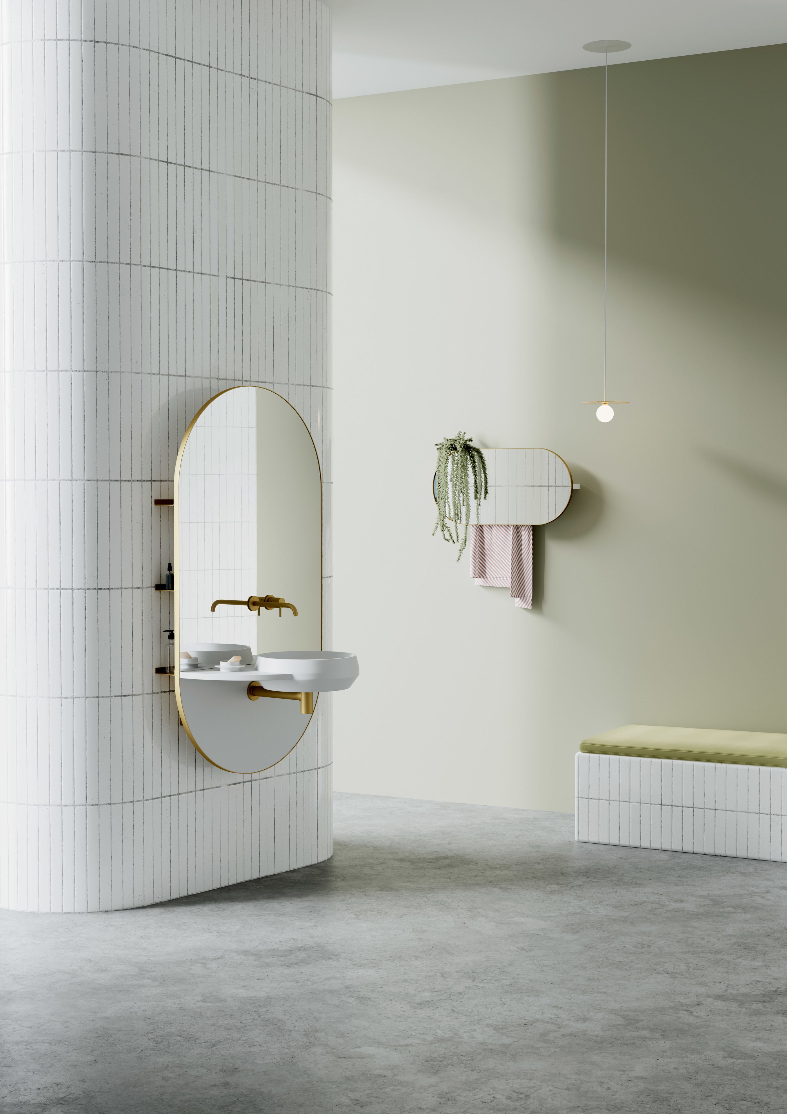 Овальное зеркало с настенной полкой Ex.T арка ARCH-00073324 - Вид №3