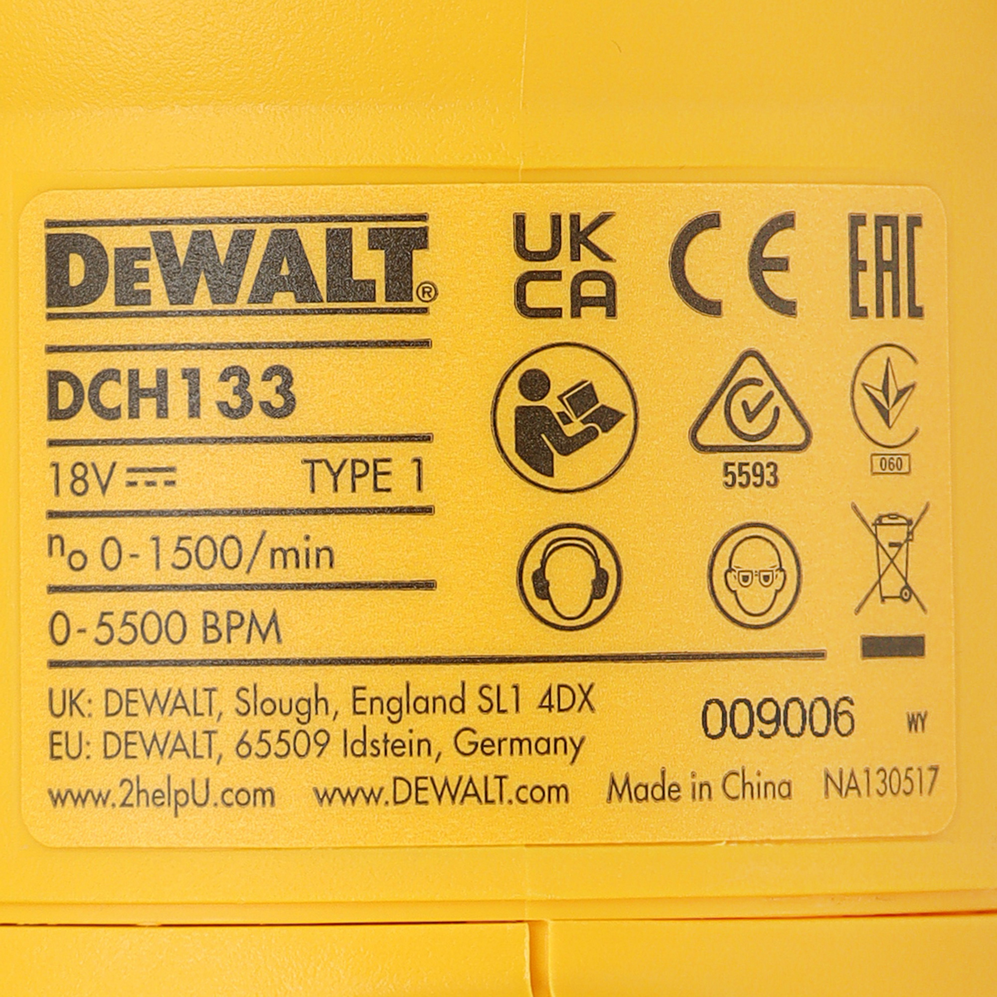 Перфоратор DeWalt DCH133NT XR FLEXVOLТ 18/54V , Без ЗУ, Без АКБ 5443649 STDN-0012543 - Вид №2