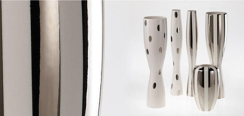 Fos Ceramiche Фарфоровая ваза Antithesis oro e platino B-2001, pf-2001 - Вид №1