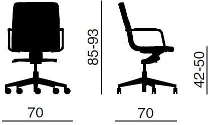 Quadrifoglio Стул для руководителя с низкой спинкой Dahlia sun-id-1411275 - Вид №3