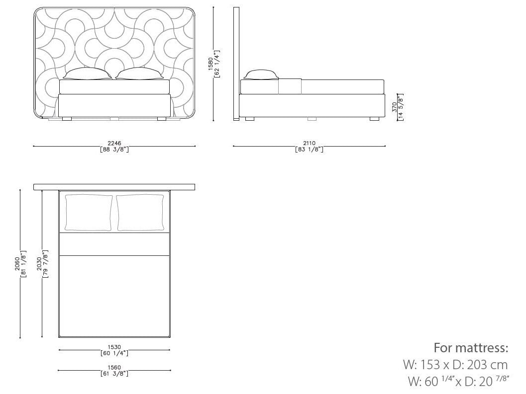 Кожаная мягкая кровать с высоким изголовьем Sicis Amidele ARCH-00048017 - Вид №7