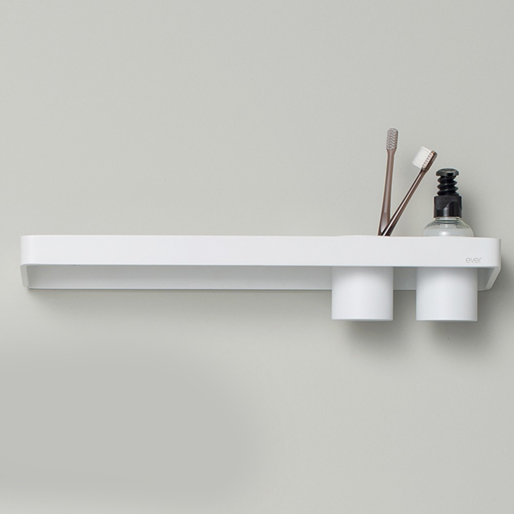EVBR450DXBEVER Life Design Полка и полотенцедержатель 45 см со стеклом - Brunt Brunt Непрозрачный белый - Вид №8