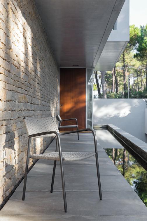 Стул белый веревка 11мм серебристый Manutti Echo MNST586 - Вид №30