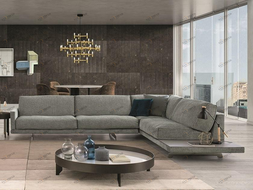 Bodema Угловой диван из ткани с полкой для журналов sun-id-1509610