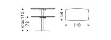 Прямоугольный стол с регулируемой высотой из кожи Cattelan italia RUNNER LEATHER ARCH-00136489 - Вид №4