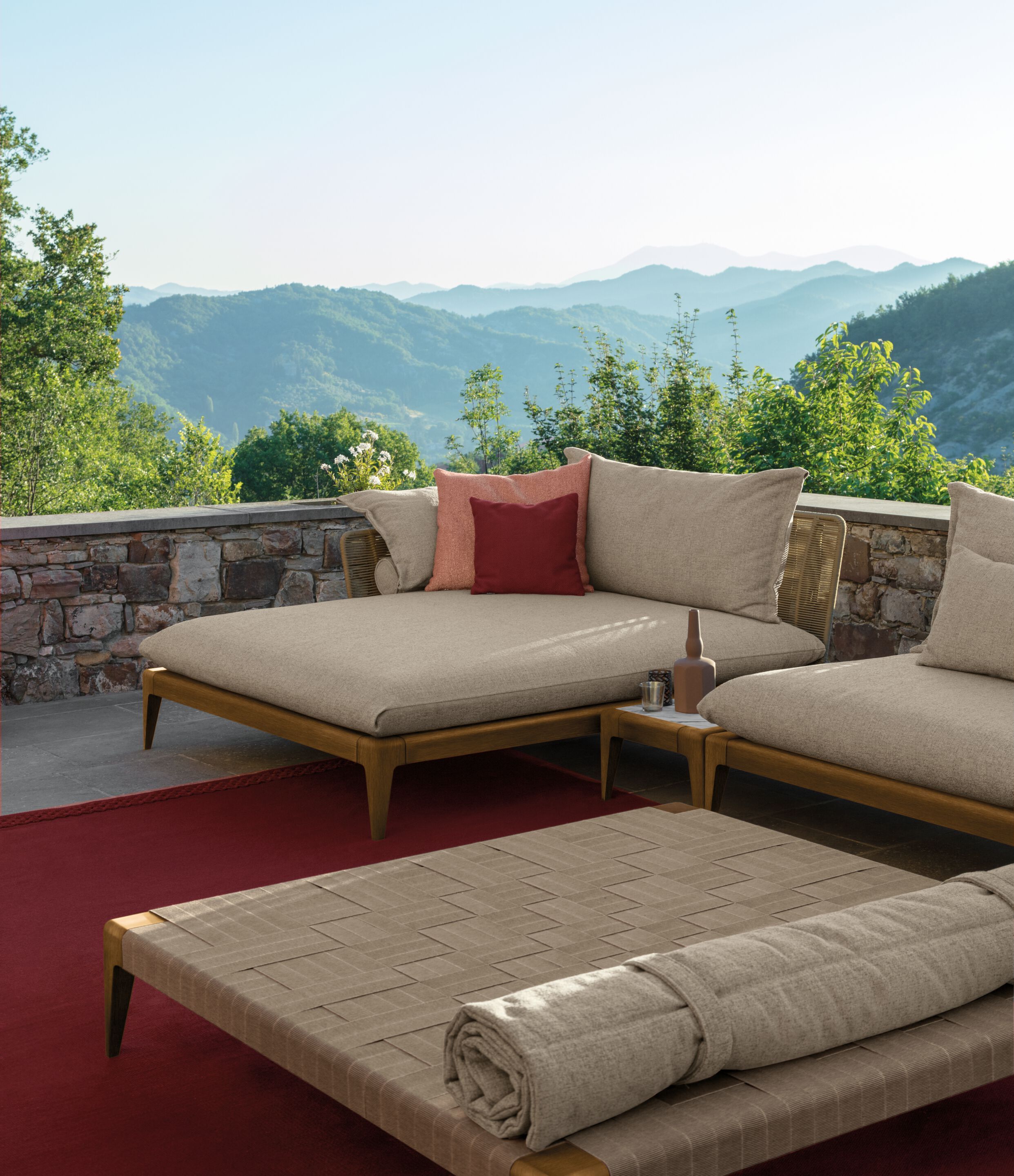Секционный садовый диван из ткани Talenti Cruise Teak ARCH-00004233 - Вид №4