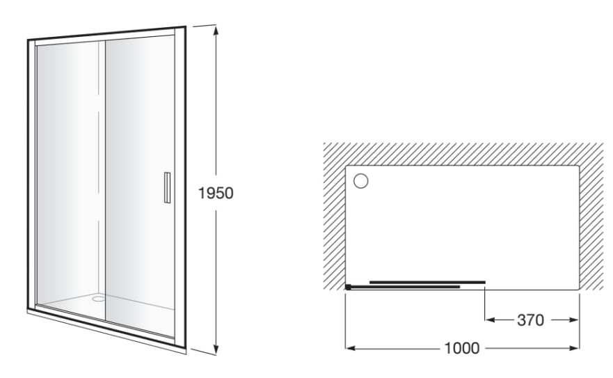 Стеклянная ниша душевая кабина с раздвижной дверью Roca L2-E M1621 ARCH-00049667 - Вид №2