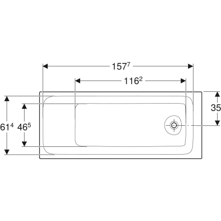 554.120.01.1 Прямоугольная ванна Geberit Tawa, тонкое исполнение, с ножками Geberit  - Вид №9