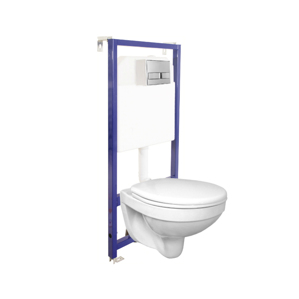 042413 Подвесной унитаз настенный Хромированный BERGES  Турция 