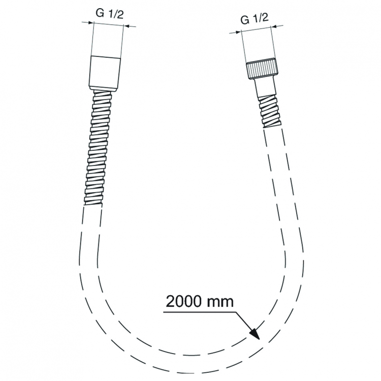 BF200AA Металлический шланг для душа 2000 мм Ideal Standard IDEALRAIN - Вид №1