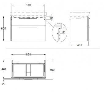Тумба под раковину 56 см Keramag Smyle  805062000 дуб Santreyd  - Вид №1