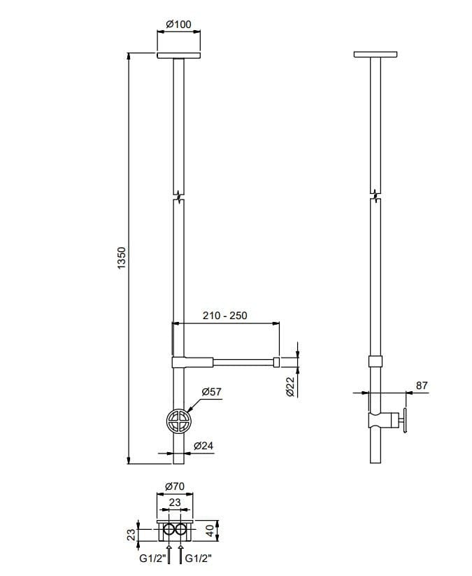 Смеситель для раковины с одним отверстием Fantini Rubinetti Fontane Bianche / Salvatori + Fantini ARCH-00121266 - Вид №2