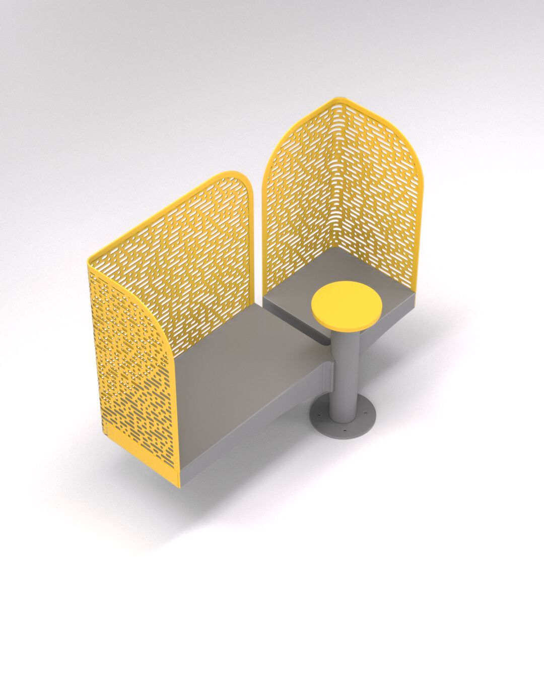 Стальная поворотная скамья со спинкой CITYSì Pivot ARCH-00061596 - Вид №1