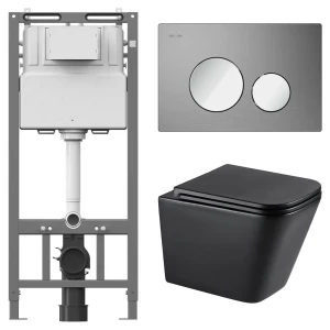 Комплект инсталляции AM.PM Tech с безободковым унитазом Moneron клавиша AM.PM Tech L хром