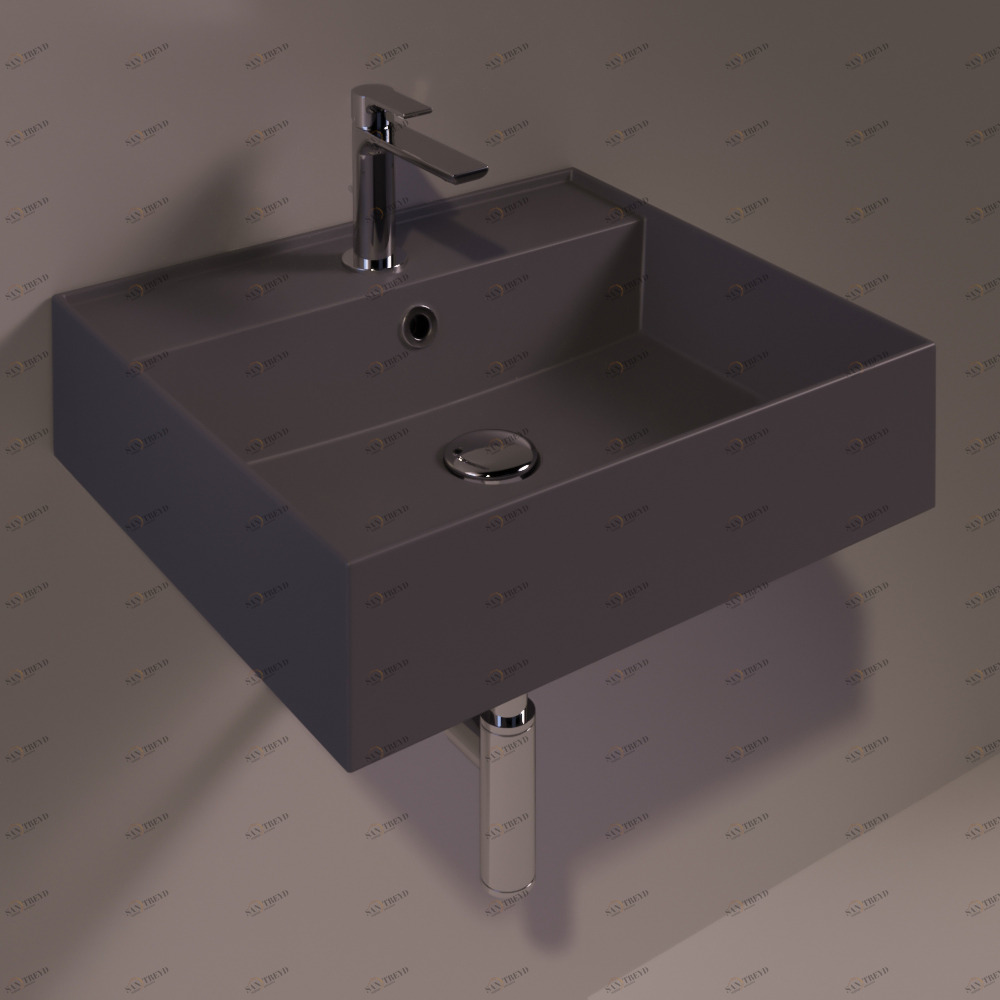 AG51ANTRACITEMATT Подвесная раковина настенная прямоугольная Simas Agile черная