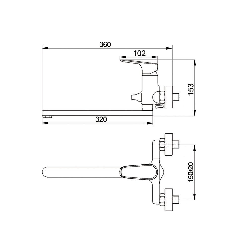 Смеситель для ванны Raiber Metris R5502 однорычажный R5502 Santreyd  - Вид №4