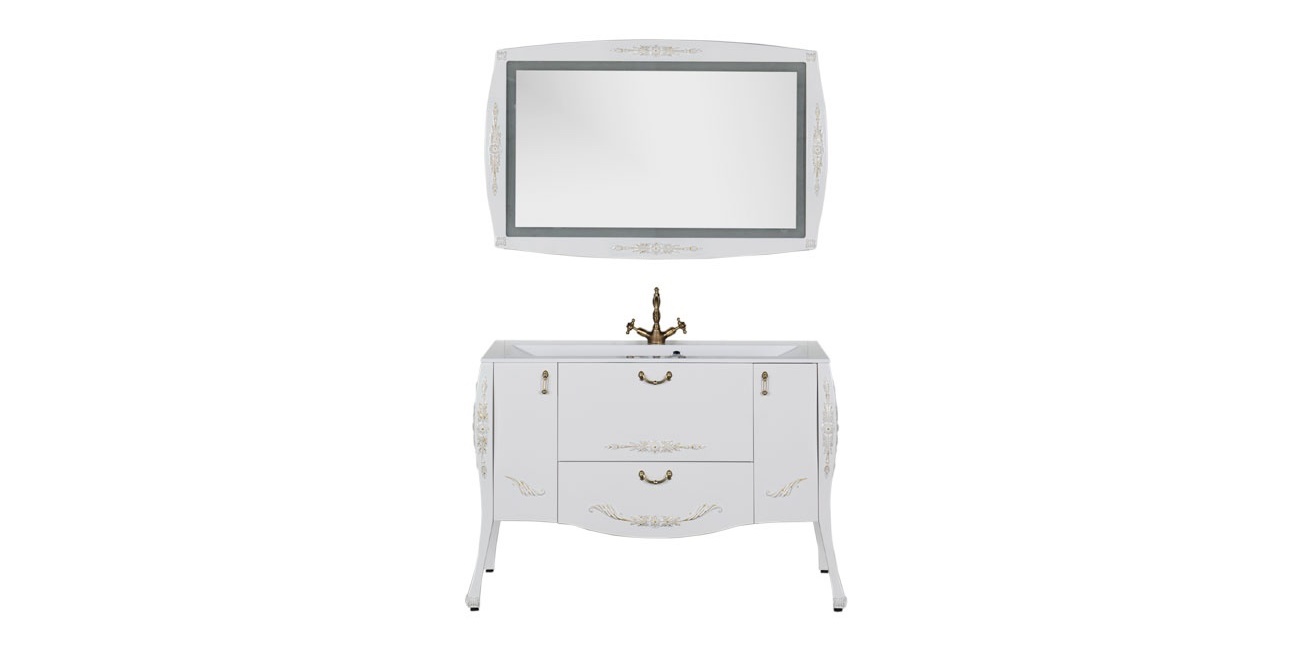 Комплект мебели Aquanet Виктория 120 белый/золото 00184413 - Вид №1