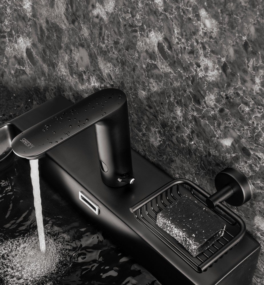 03637 Автоматический смеситель для подачи холодной и теплой воды, черный, 6 B SANELA  - Вид №2