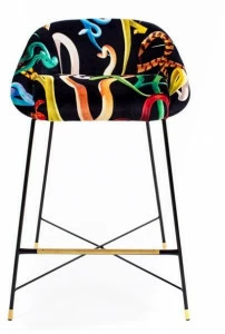 Seletti Табурет высокий, обитый тканью, со спинкой Seletti wears toiletpaper