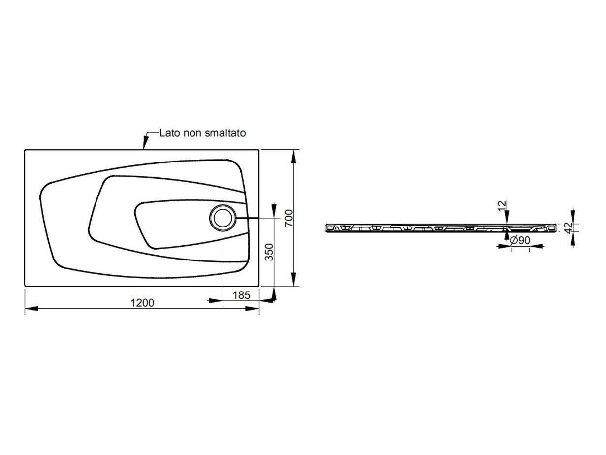 Керамический нескользящий прямоугольный поддон для душа Ceramica Dolomite за пределами ARCH-00148401 - Вид №124
