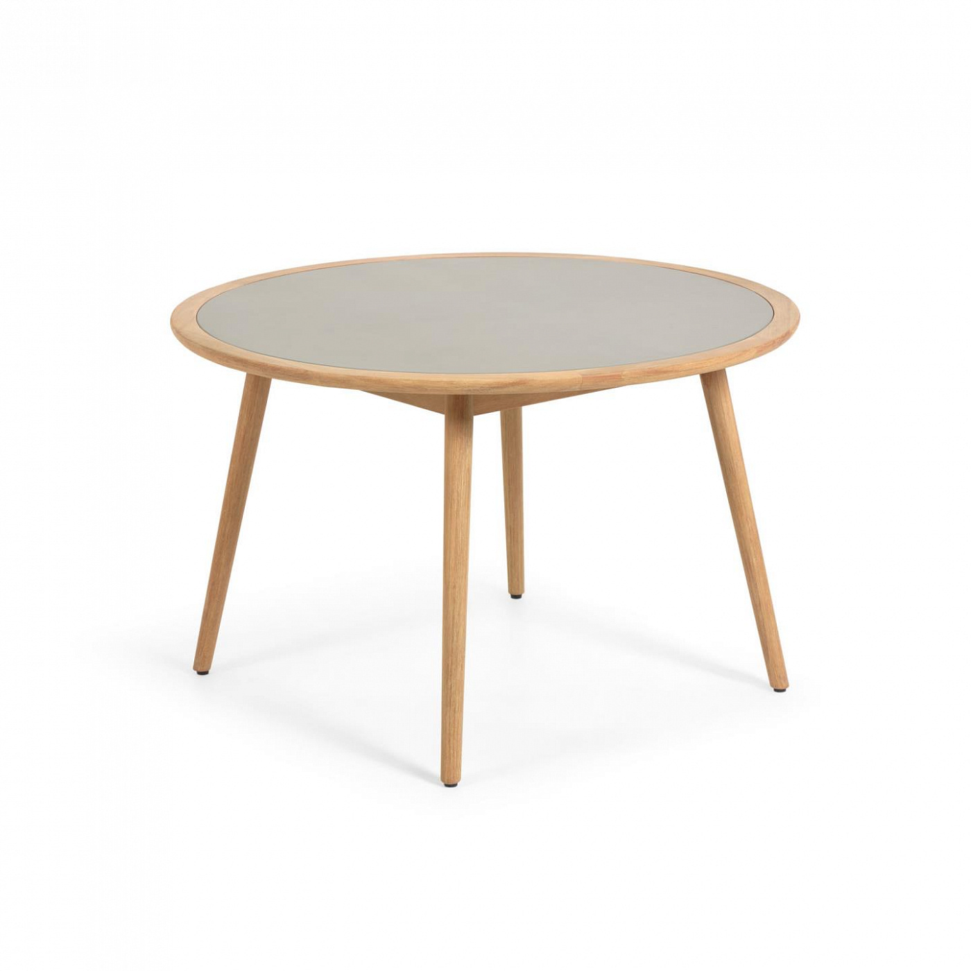 097634 Стол Glynis из полицемента и массива эвкалипта Ø120 La Forma Nina