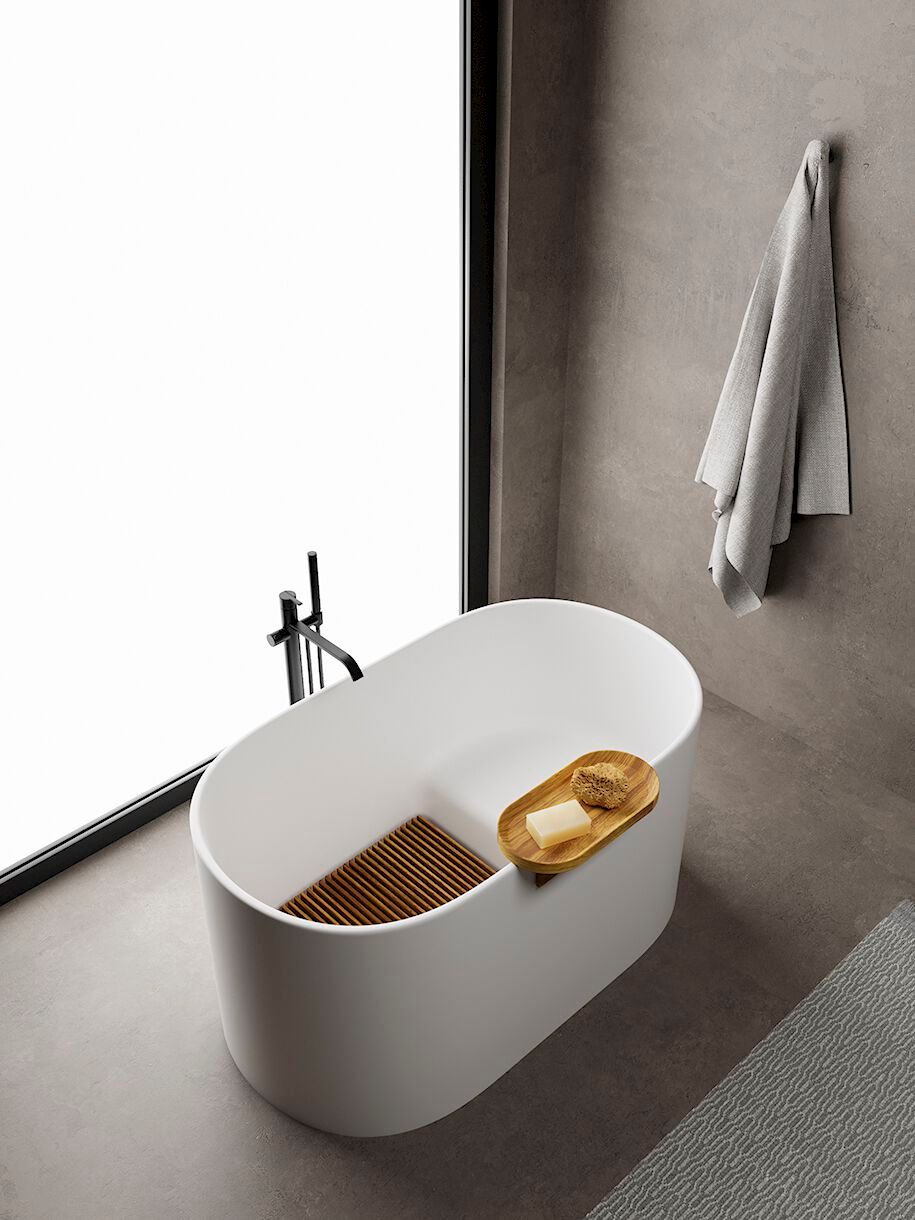 Овальная ванна с сиденьем из Cristalplant® Nic Size ARCH-00051621 - Вид №1