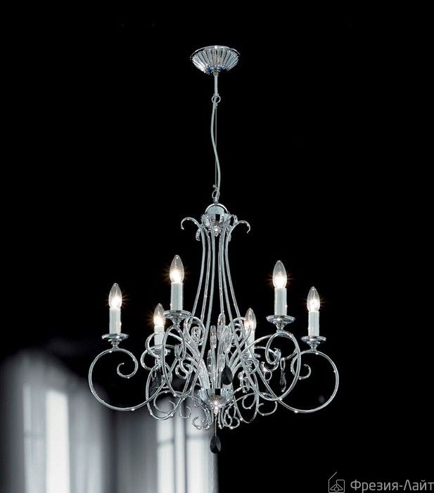 Italamp 743/6 Crist/SW Strass Black/C LIRA люстра подвесная 58097