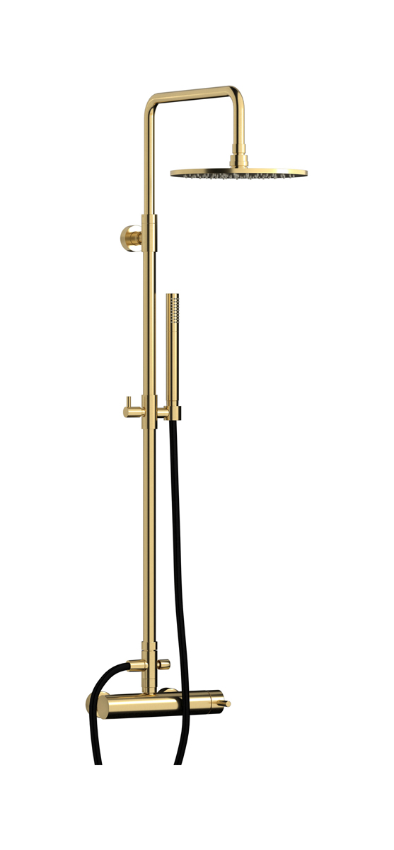Душевая колонна Whynot со смесителем, круглым верхним душем и лейкой WE ARE IB mt127os Brushed Gold Indoor Shower