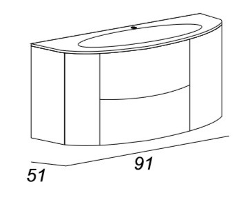 Мебель для ванной CEZARES EDEN 91 Grigio talpa opaco - Вид №2