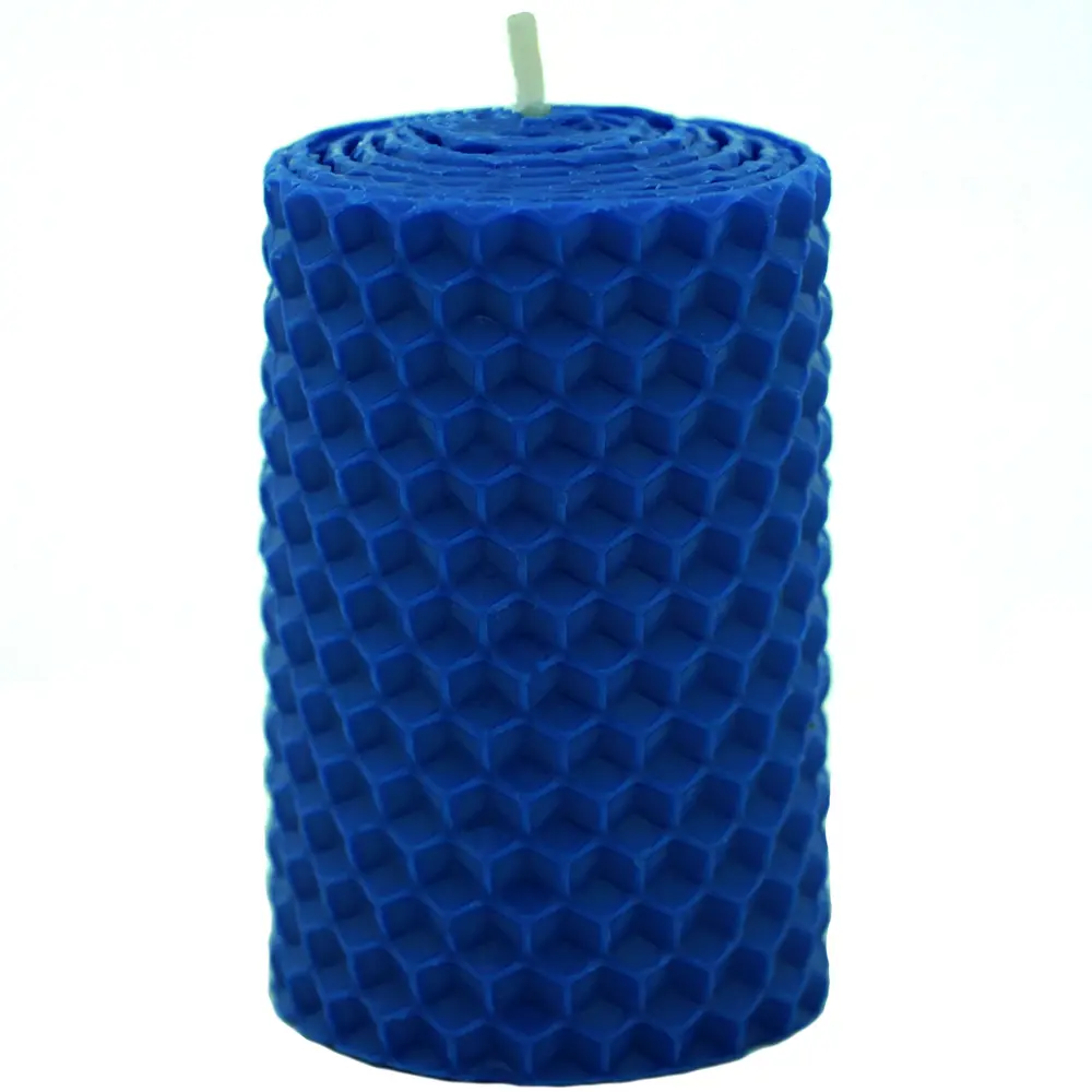 Свеча вощинная цилиндр синяя 4x6.5 см EVIS STLM-2030312