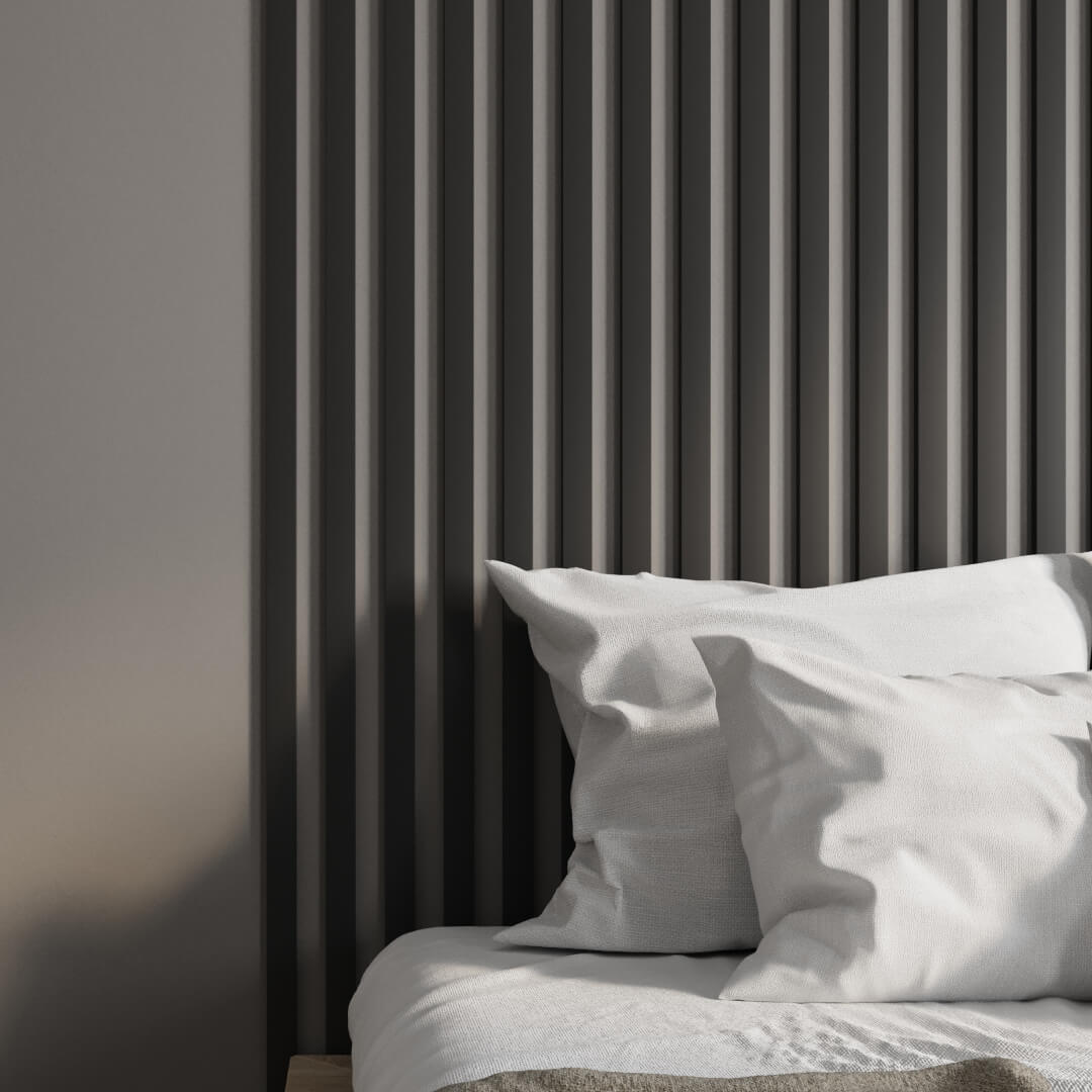 Интерьерная Рейка МДФ STELLA Планкен De Luxe Black Lead 16*60*2700 (уп.6 шт.) STSR-834 - Вид №1