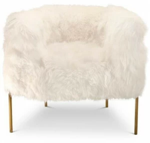 Scarlet Splendour Кресло обитое мехом Snow white