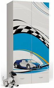 Шкаф ABC-KING 2х дверныйLa-Man голубой