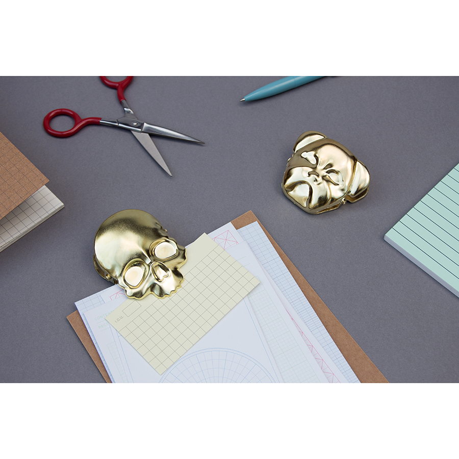 SK CLIPSKULL1 Зажим для пакетов skull, латунь Suck UK  - Вид №5