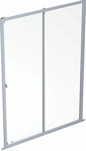 4981032165 Раздвижная дверь IDO Showerama 8-1, Матовый профиль / прозрачное стекло, 1650 мм  - Вид №2