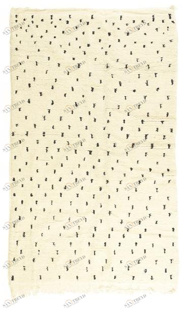 AFOLKI Прямоугольный шерстяной коврик с длинным ворсом и узором Beni ourain Taa1214be