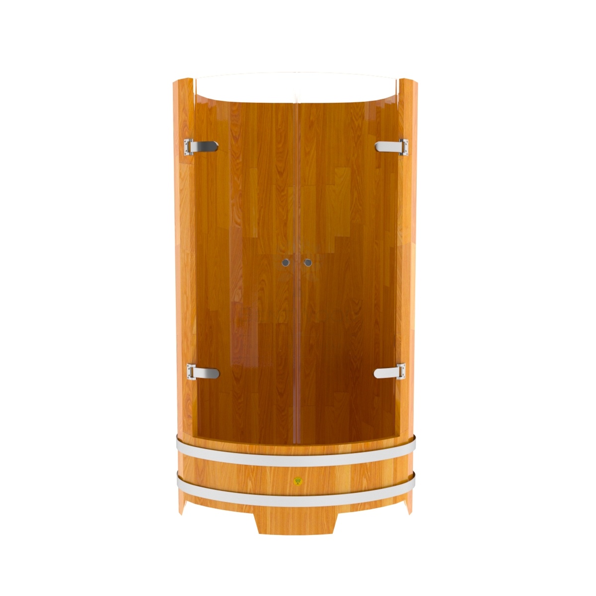 2127 Душевая кабина со стеклянными дверцами (лиственница натуральная сращенная) Alyarus  - Вид №1