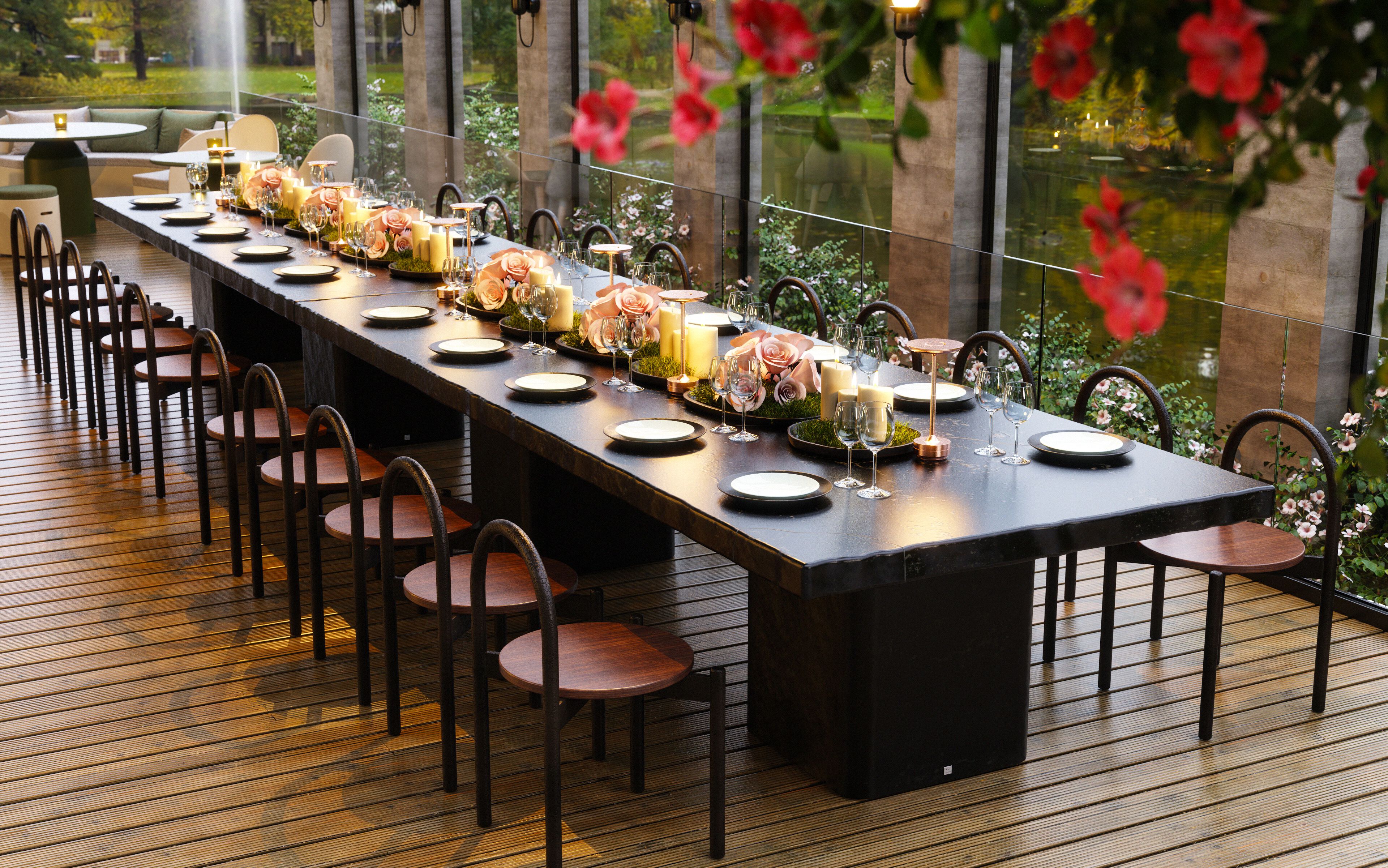 Прямоугольный садовый стол из стекловолокна GANSK LAPIDUS ARCH-00087621 - Вид №4