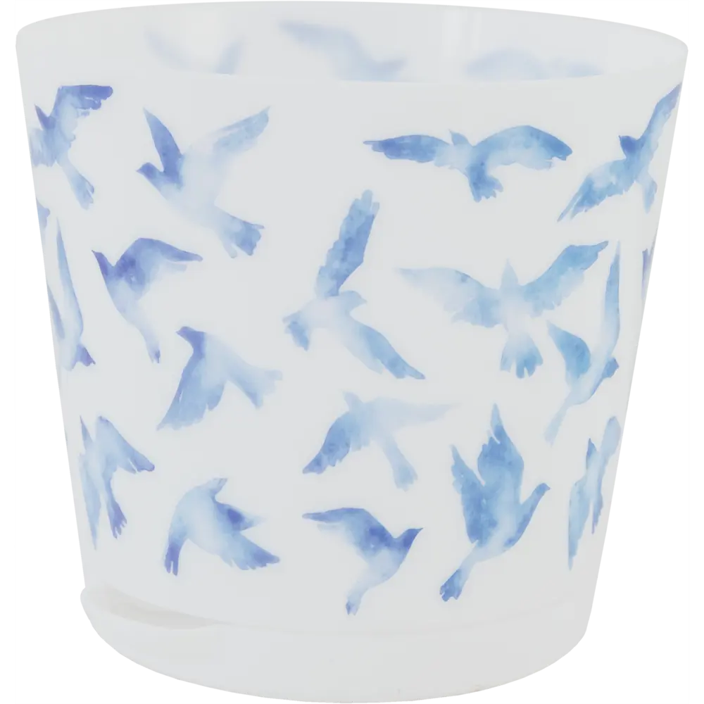 Горшок цветочный Ingreen Easy Grow ø16 h14.6 см v2 л пластик белый/синий Фиджи декор STLM-2154159