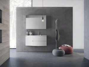 NOVELLO Тумба под умывальник подвесная с ящиками и зеркалом Calix xl