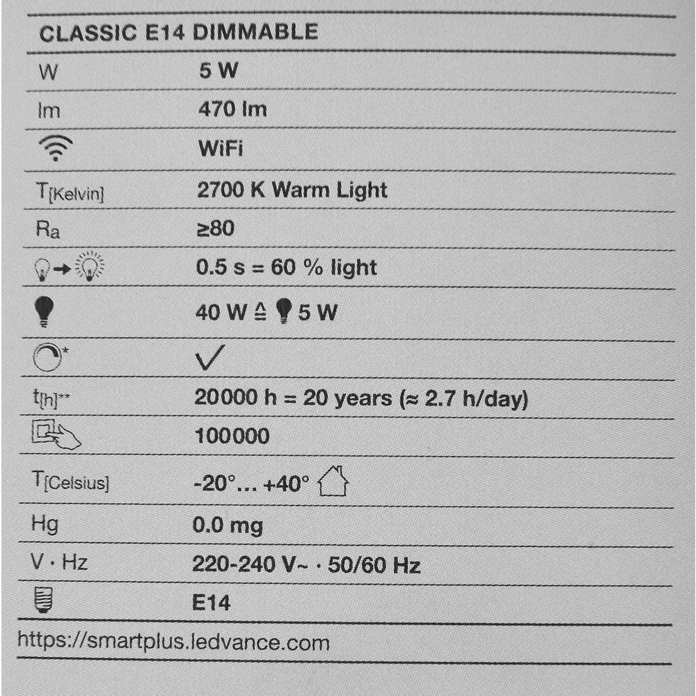 Лампа умная светодиодная Wi-Fi Osram Smart Plus E14 220-240 В 5 Вт свеча матовая 470 лм теплый белый свет LEDVANCE STLM-2058493 - Вид №4