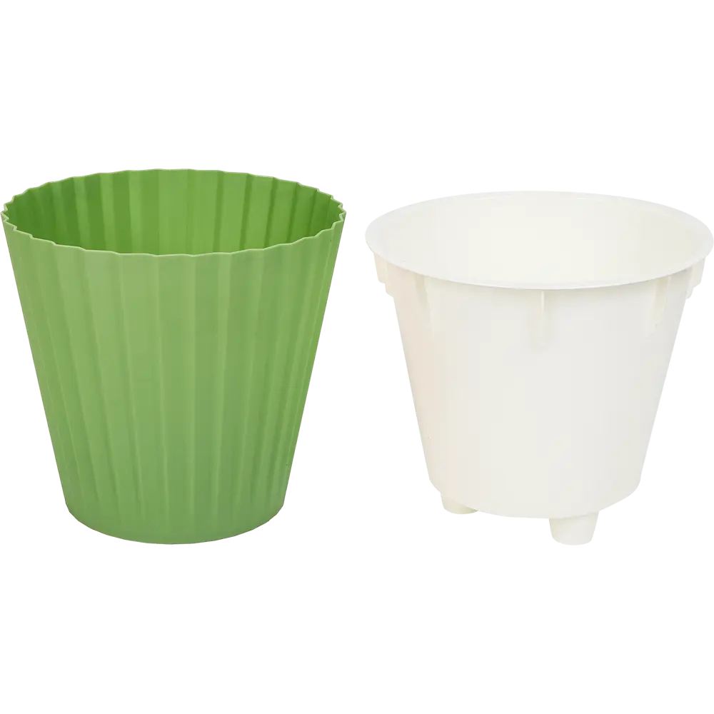 Горшок цветочный Engreen Sand D190 ø19 h17.7 см 3.3л пластик зеленый INGREEN STLM-2081975 - Вид №1